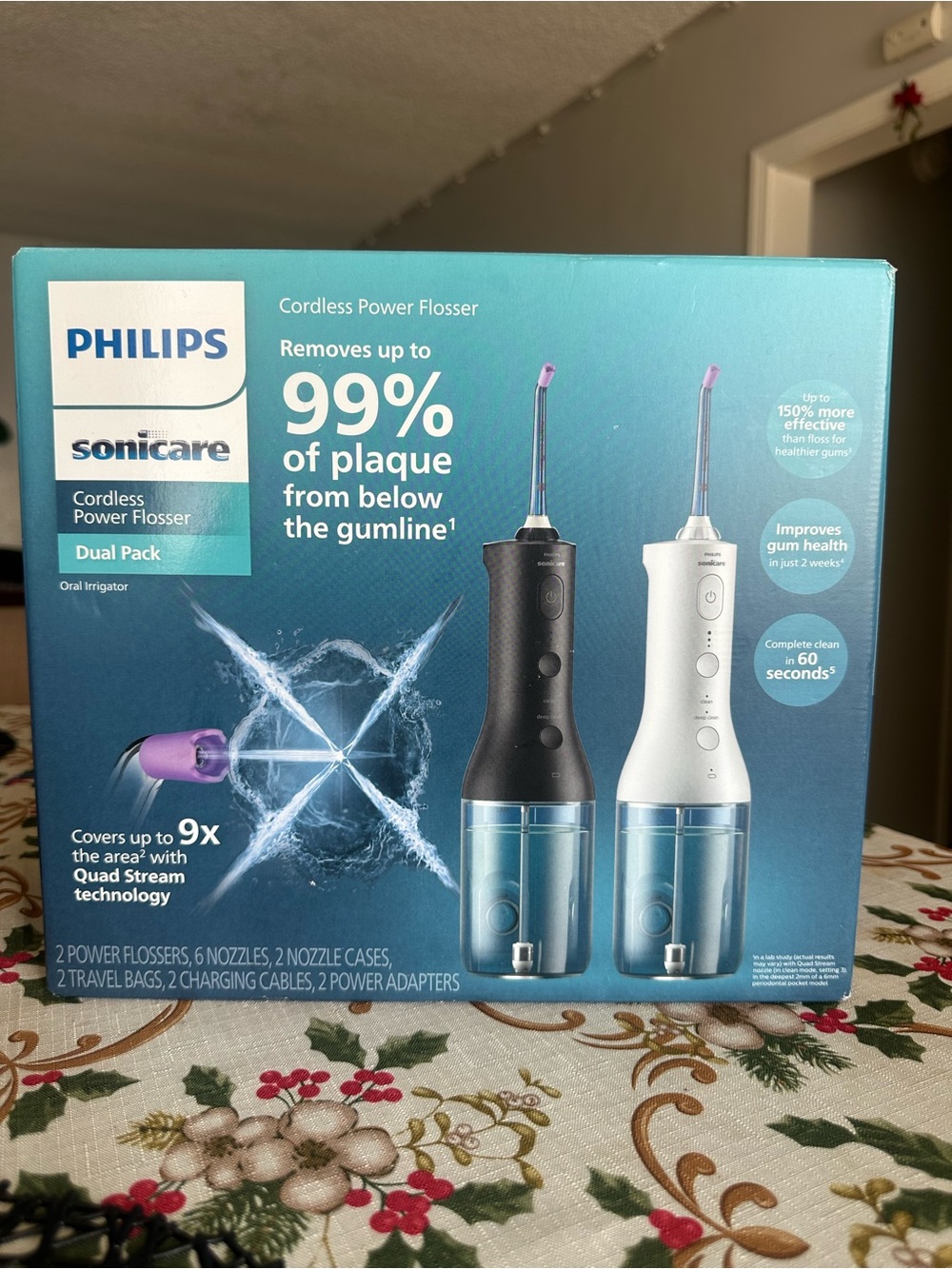 Philips Sonicare Cordless Power Flossers — Black & White Dual Pack